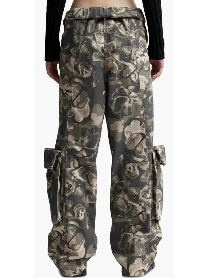 Women’s Camouflage Cargo Pants with Rolled Waist