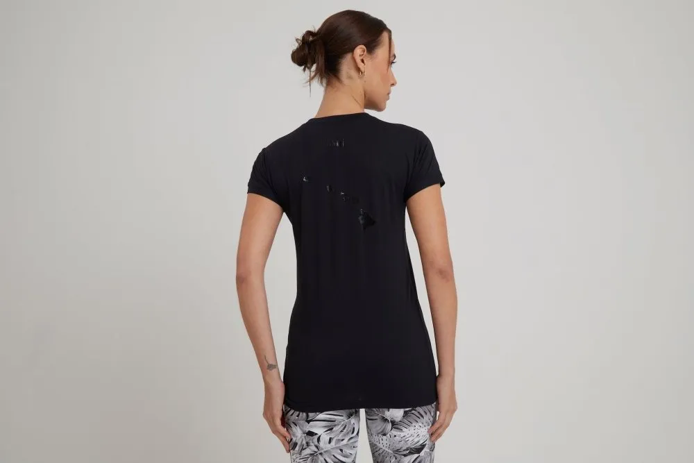 Women's Dri-Fit T-Shirt ALOHA Graphic - BLACK