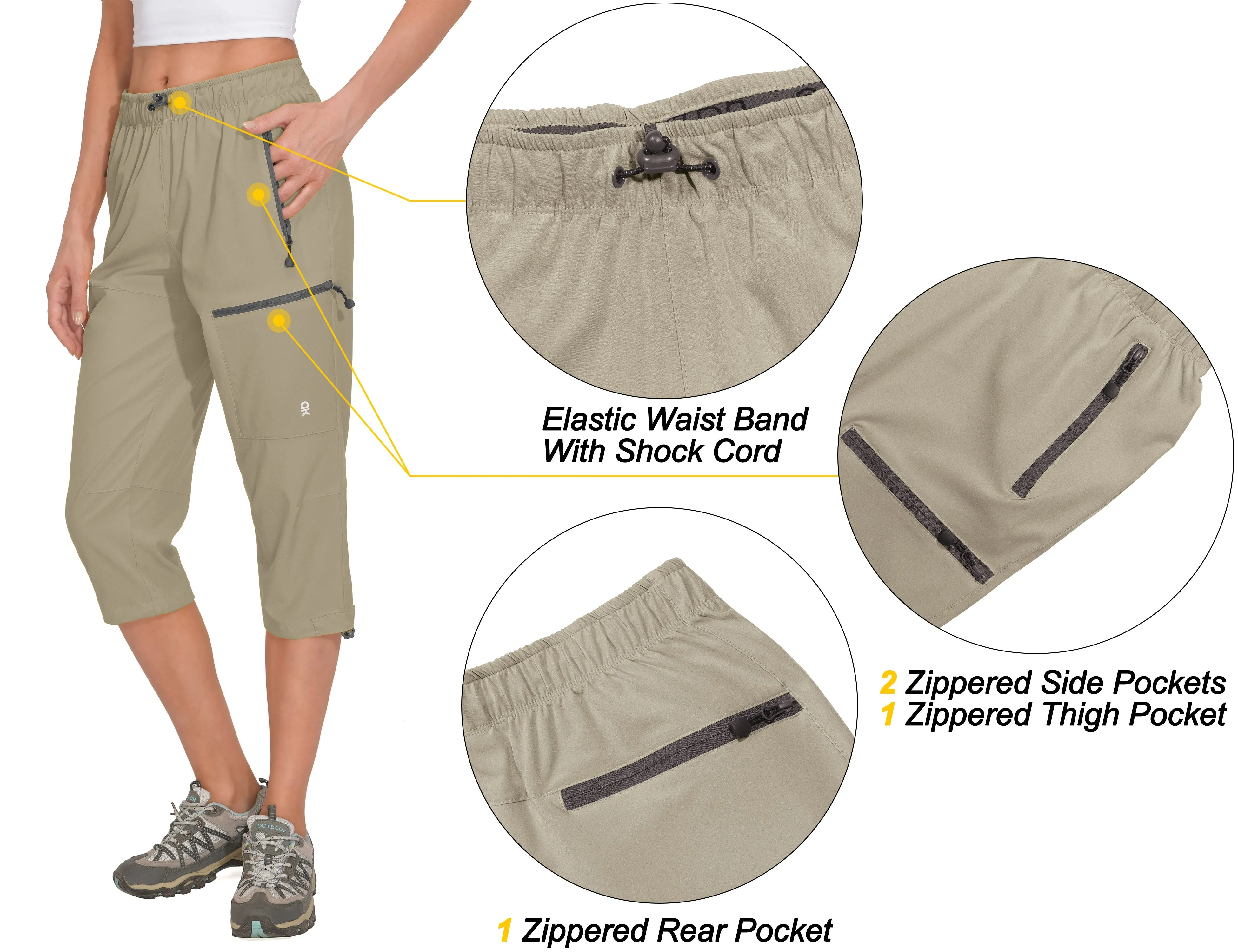 Women's Quick Dry 3/4 Capri Hiking Pants