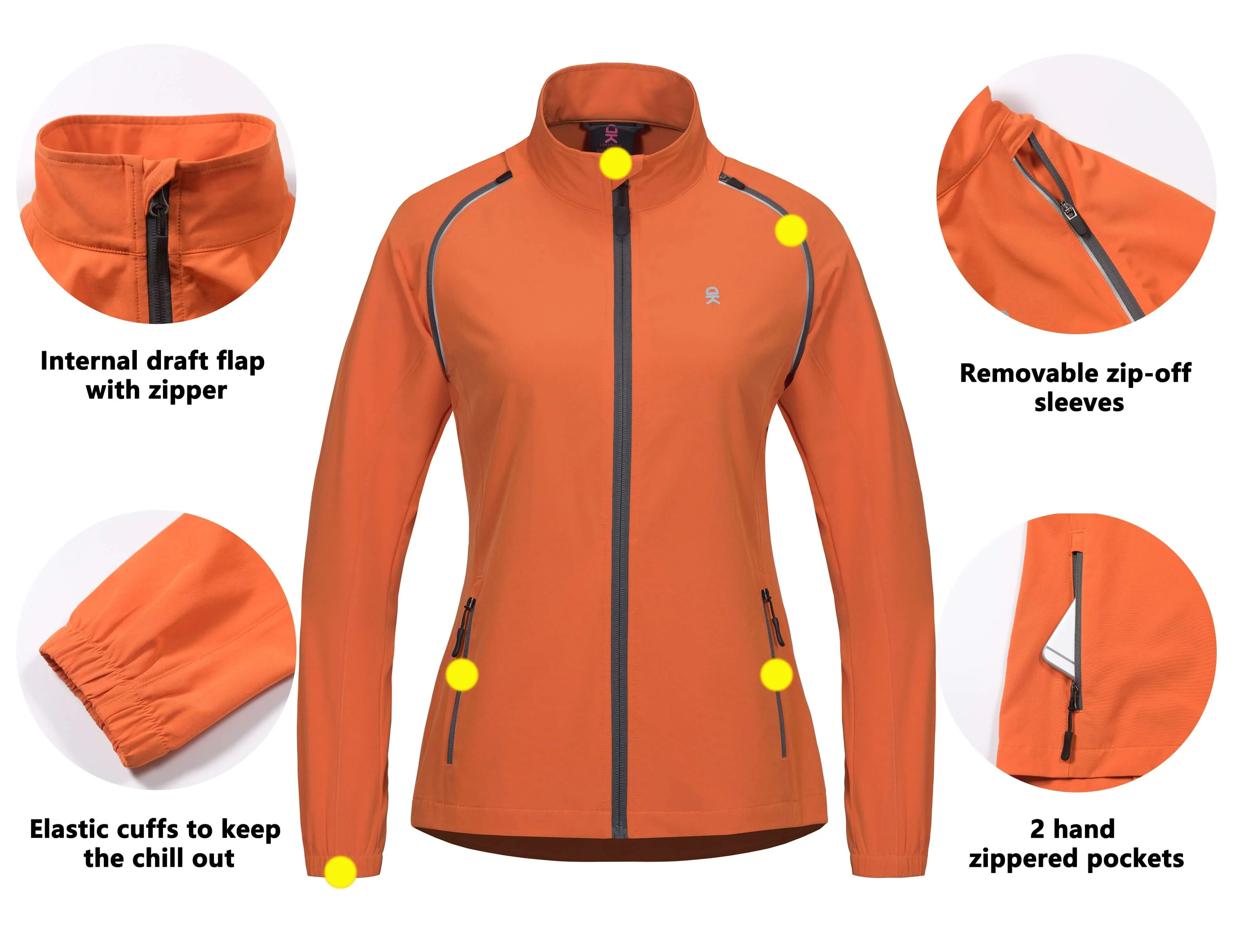 Women's Quick-Dry Convertible UPF 50  Cycling Jacket